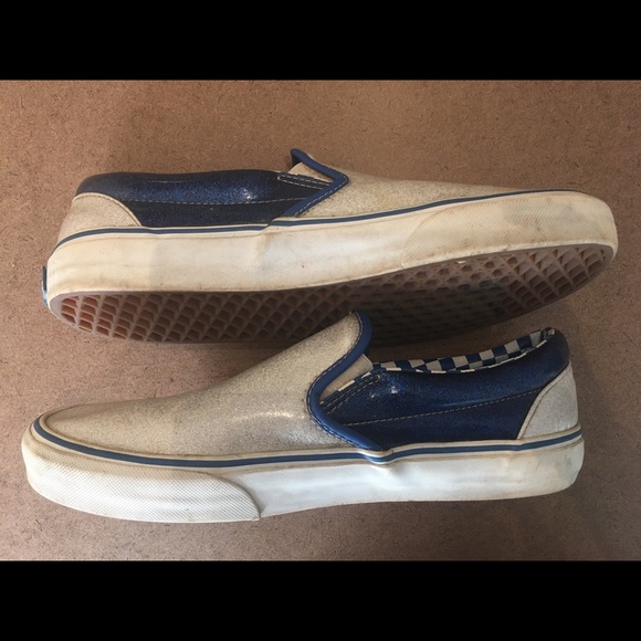 Vans Classic Slip-On Grey Glitter Shoes - Picture 4 of 8